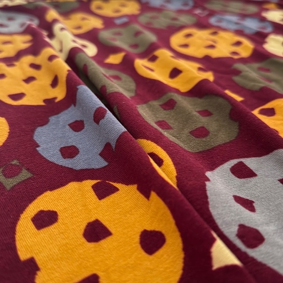 🍁HOST PICK 🍁Lularoe “Azure” skirt gray,orange & blue  w/Burgundy background  3XL - Picture 5 of 7